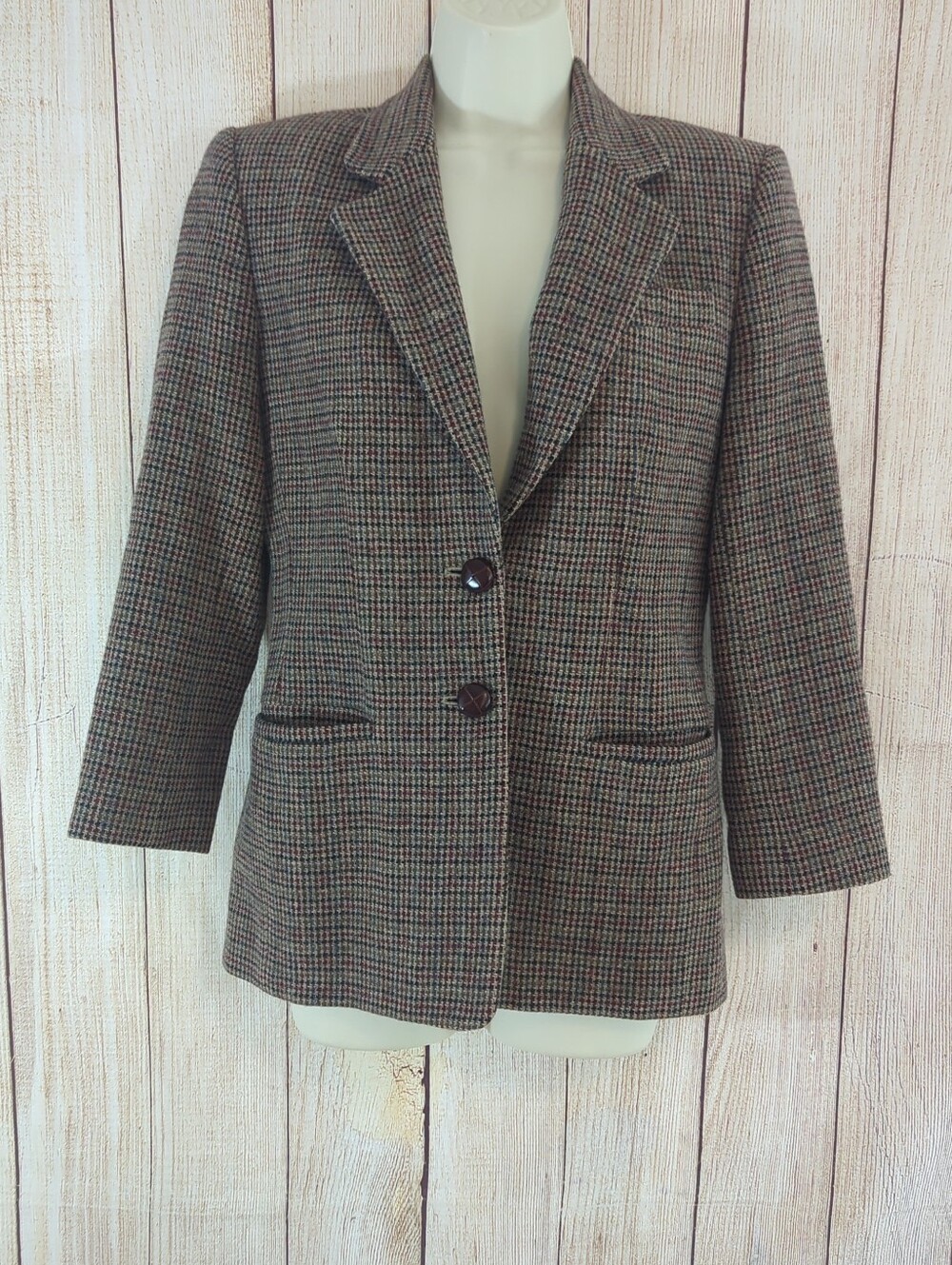 Vintage Talbots 100% Wool  Tweed Blazer Riding Jacket Acadima Preppy